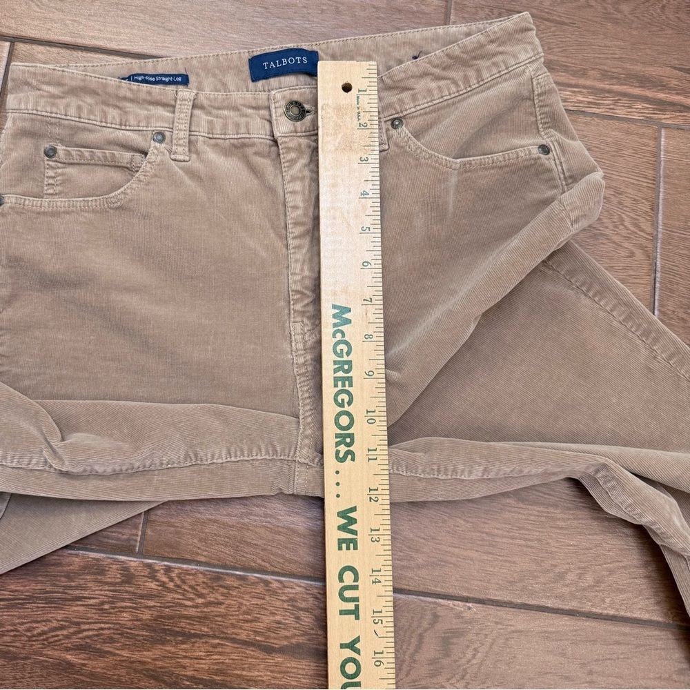 Talbots High-Rise Straight Leg Tan Corduroy Pants Women’s Size 8 Stretch - Picture 5 of 6